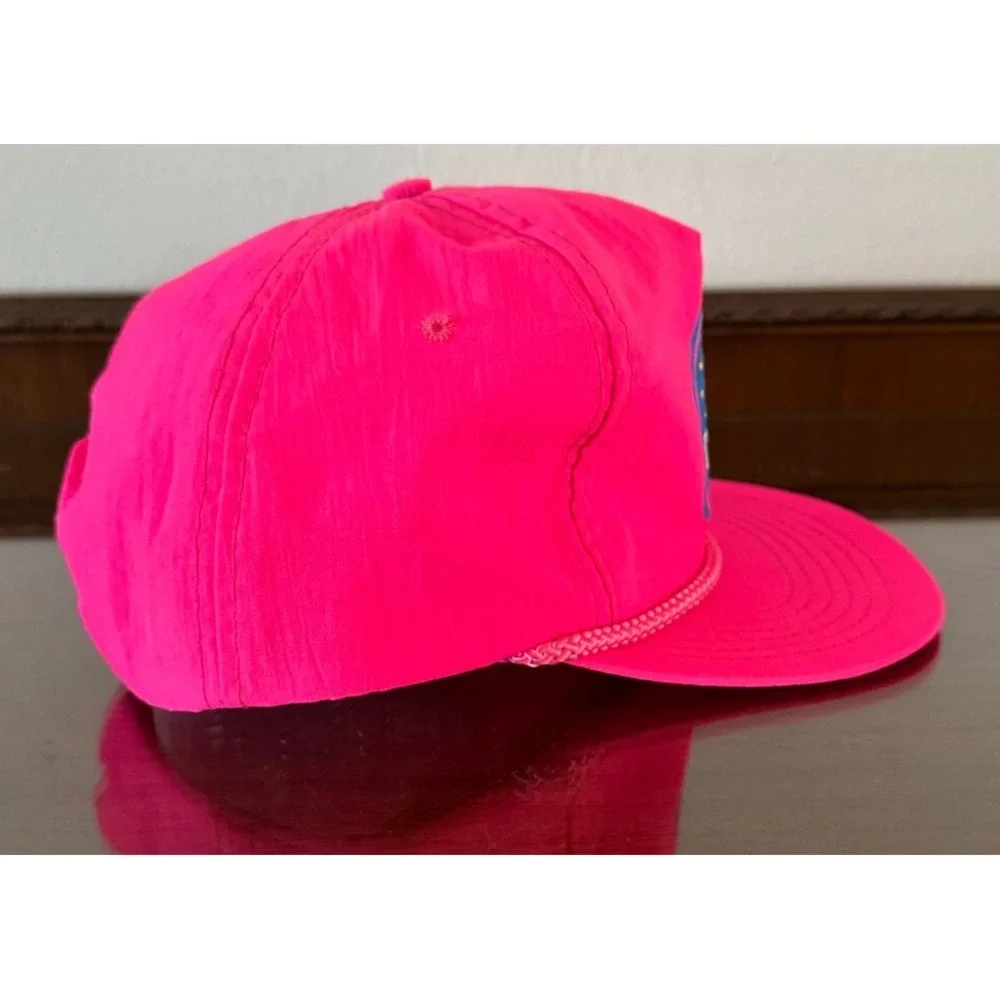 RARE Vintage 1990s Chiquita Junior Size Adult‎ Neon Pink Snapback Hat Cap MINT